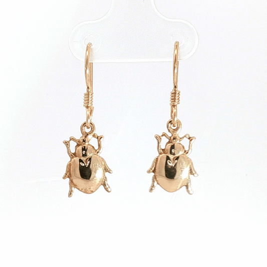 Beetle charm earrings nature inspired insect jewellery - Le Dragon Argenté