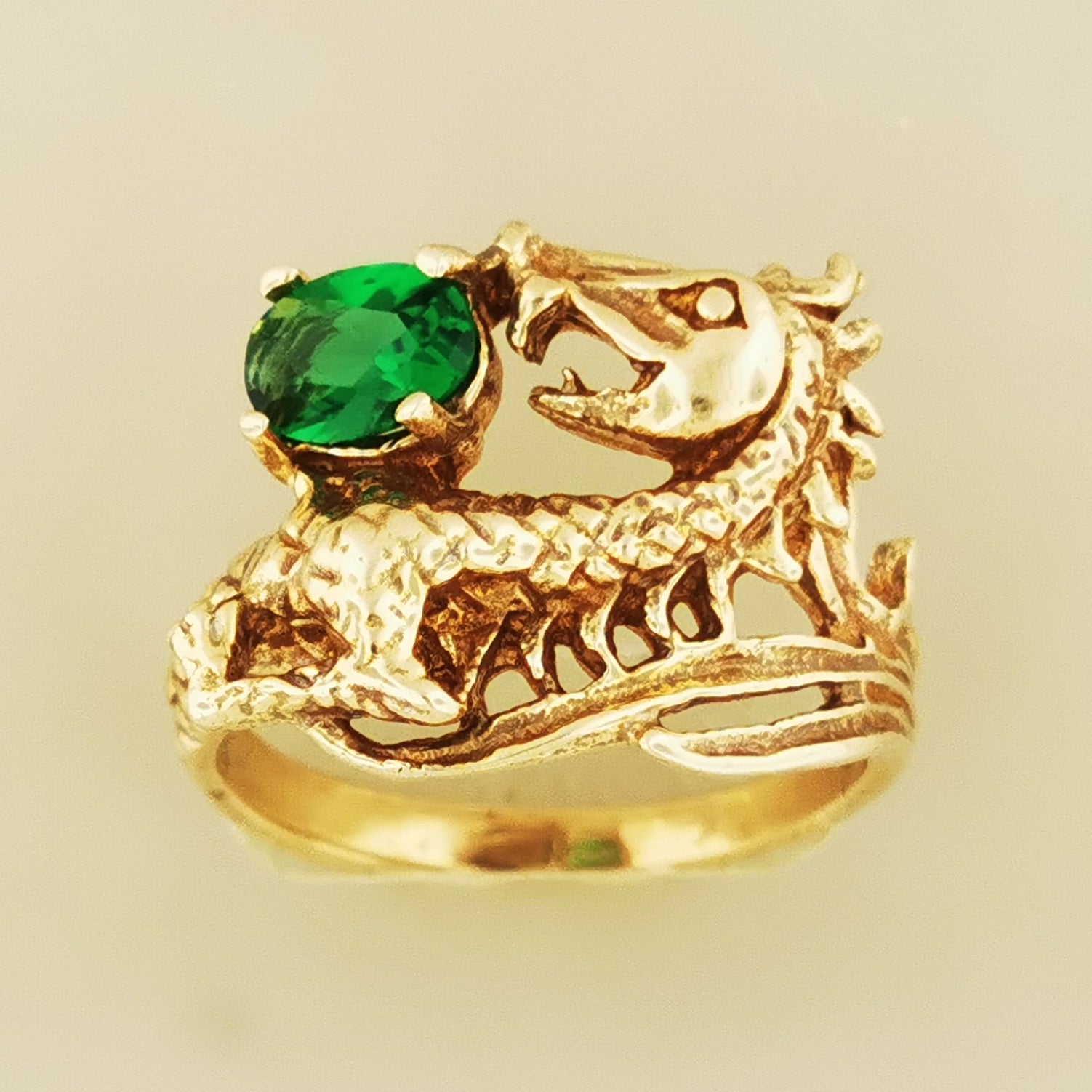 Birthstone Dragon Ring in Antique Bronze - Le Dragon Argenté