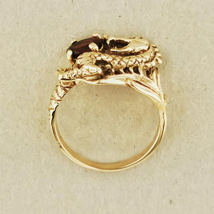 Birthstone Dragon Ring in Antique Bronze - Le Dragon Argenté