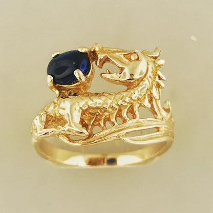 Birthstone Dragon Ring in Antique Bronze - Le Dragon Argenté