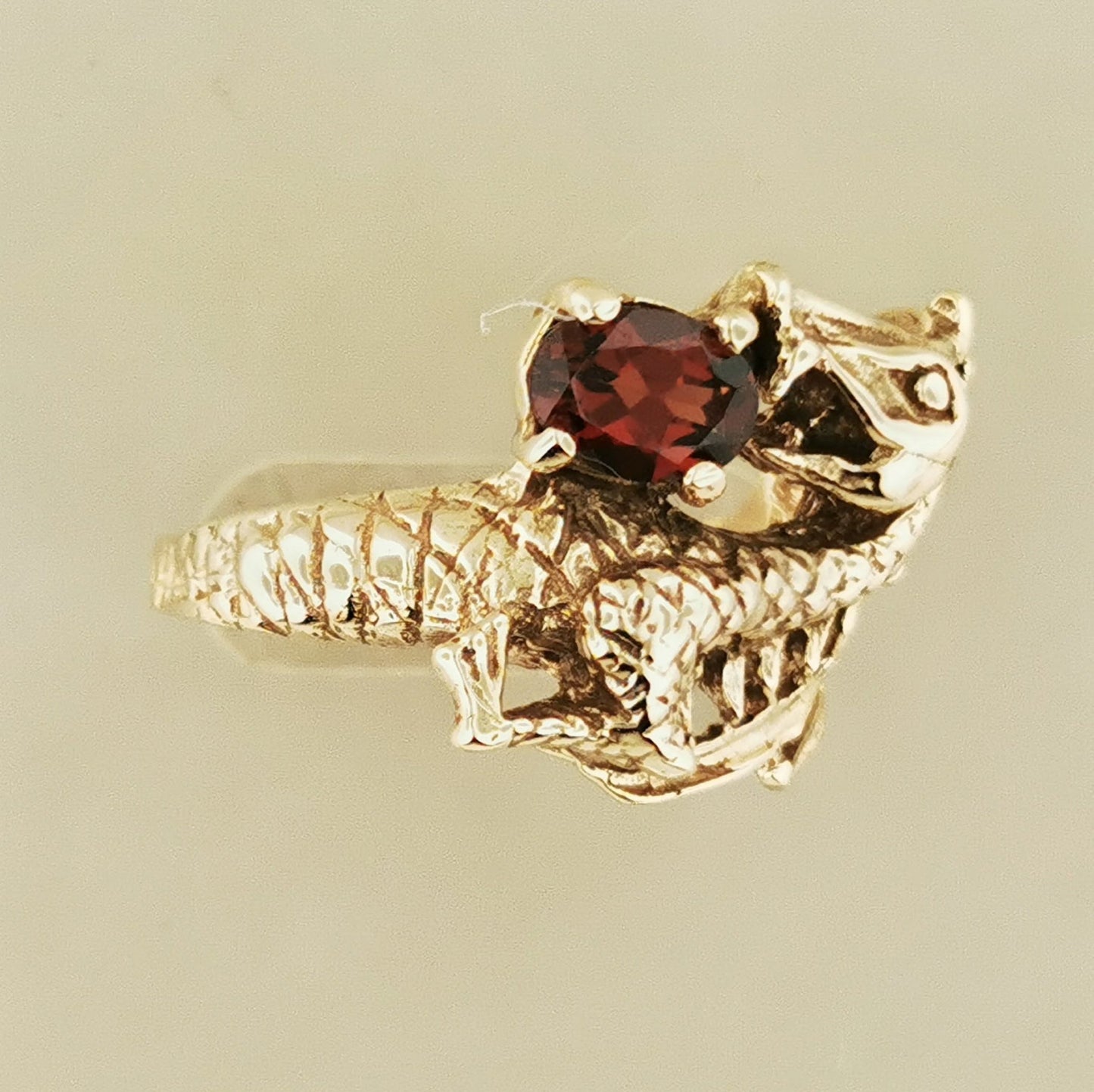 Birthstone Dragon Ring in Antique Bronze - Le Dragon Argenté