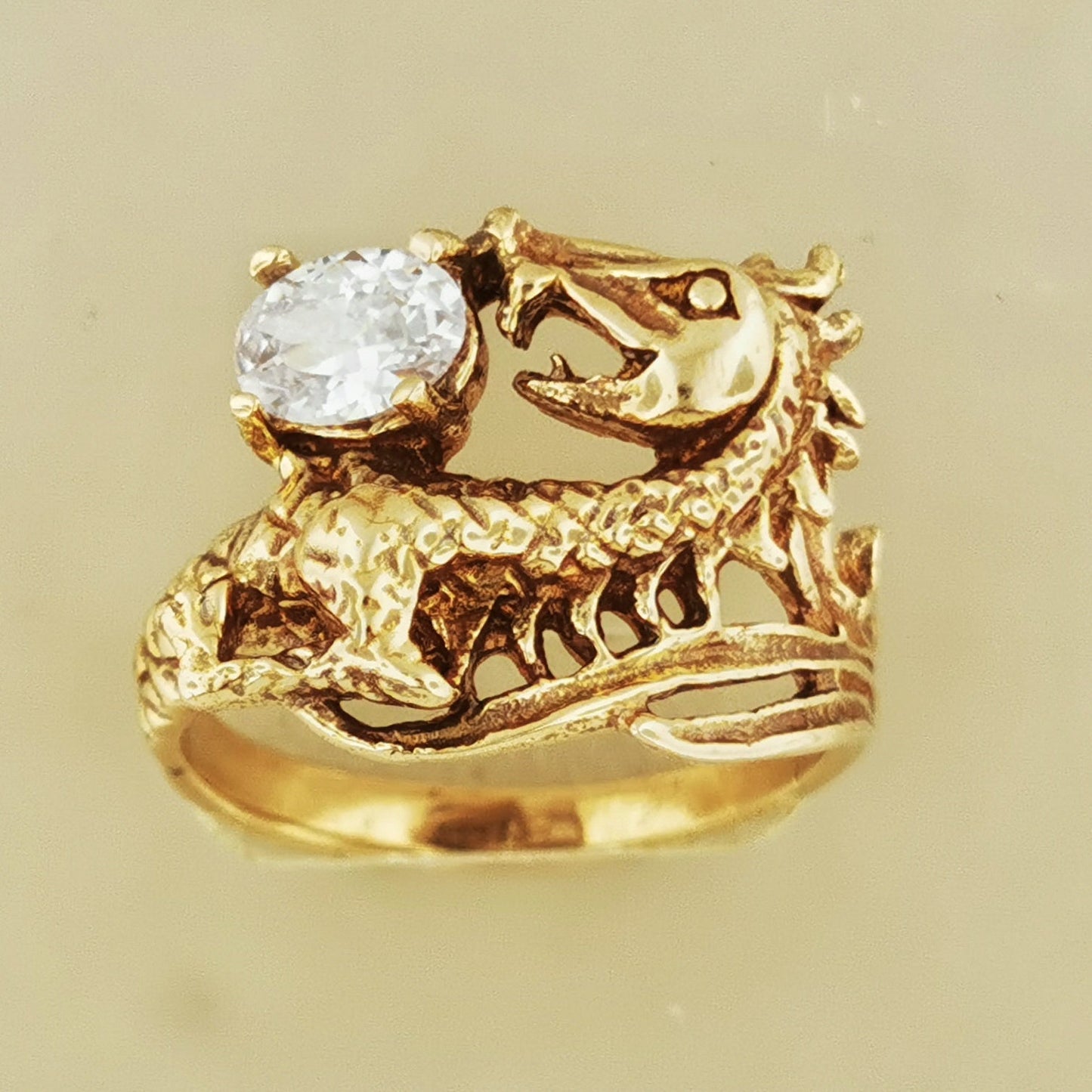 Birthstone Dragon Ring in Antique Bronze - Le Dragon Argenté