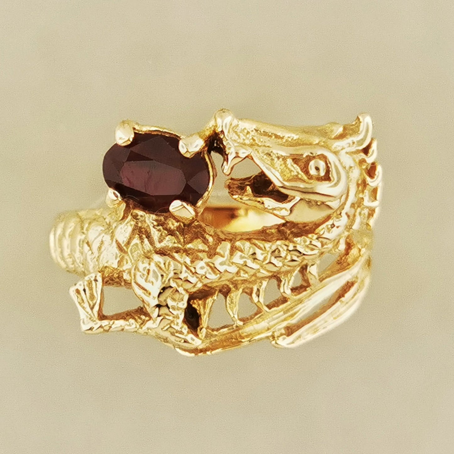 Birthstone Dragon Ring in Antique Bronze - Le Dragon Argenté