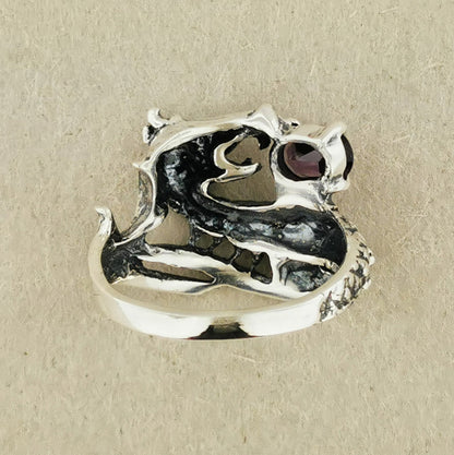 Birthstone Dragon Ring in Sterling Silver - Le Dragon Argenté