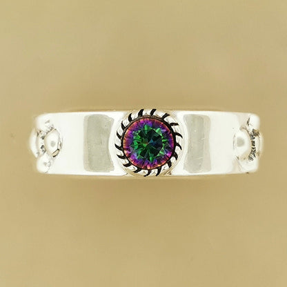 Braidless Howls Moving Castle Ring in Sterling Silver with Imitation Birthstones - Le Dragon Argenté