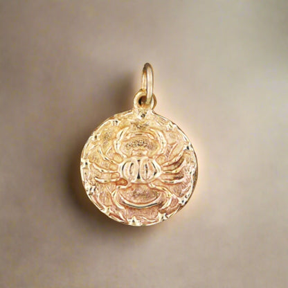  Zodiac Medallion Cancer in antique bronze, bronze Zodiac Medallion, bronze Zodiac Jewelry, bronze Zodiac Jewellery, bronze Cancer Pendant, bronze Cancer Medallion, Cancer Zodiac Sign Pendant, bronze Cancer Jewelry, bronze Cancer Jewellery