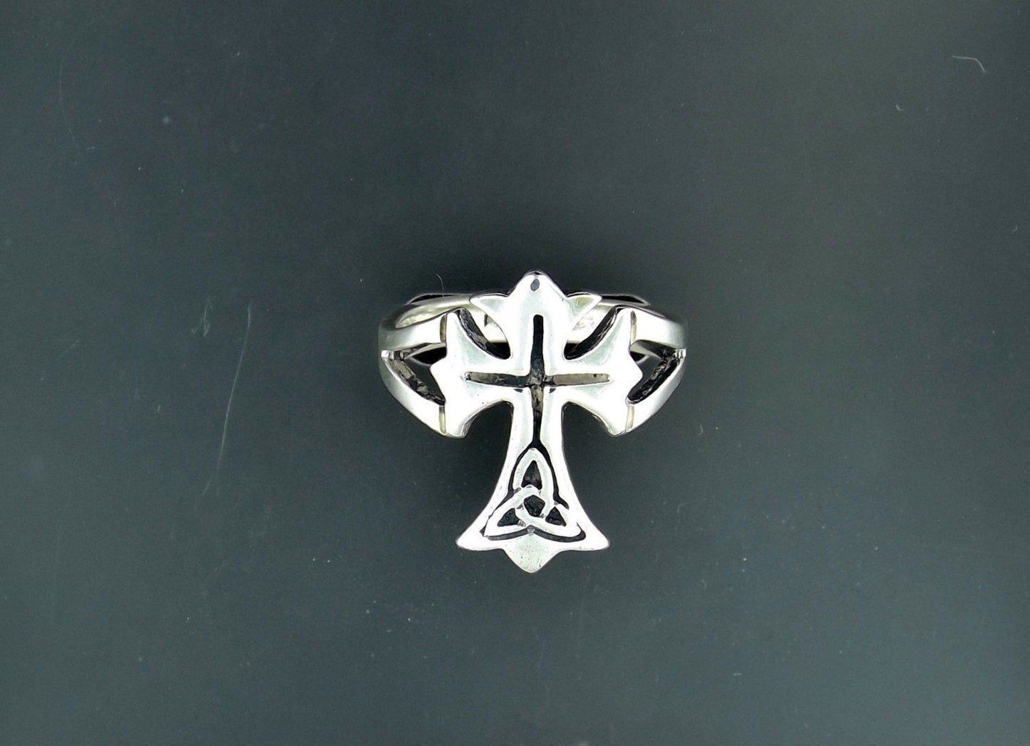 Celtic Cross Ring in Sterling Silver or Antique Bronze - Le Dragon Argenté