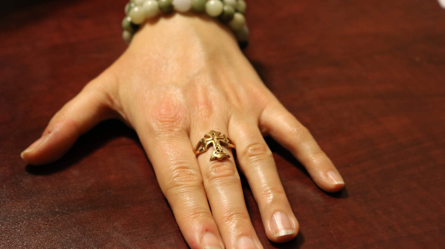 Celtic Cross Ring in Sterling Silver or Antique Bronze - Le Dragon Argenté