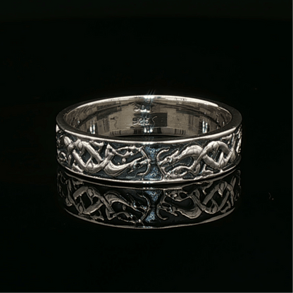 Celtic Hound Band In Sterling Silver - Le Dragon Argenté