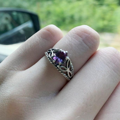 Celtic Knotwork Gemstone Ring in Antique Bronze - Le Dragon Argenté