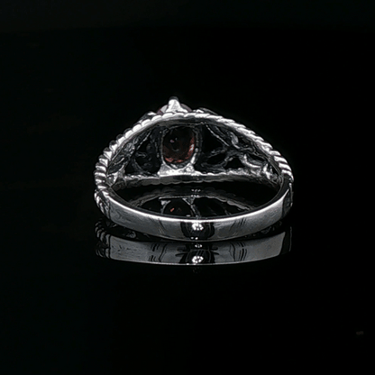 Celtic Triquetra Knotwork Gemstone Ring in Pink Zircon and Sterling Silver - Le Dragon Argenté