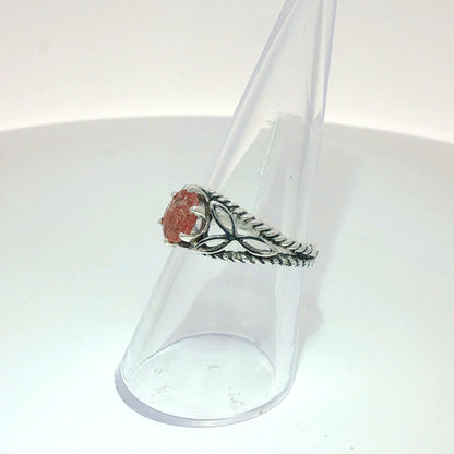 Celtic Triquetra Knotwork Gemstone Ring in Sterling Silver - Le Dragon Argenté