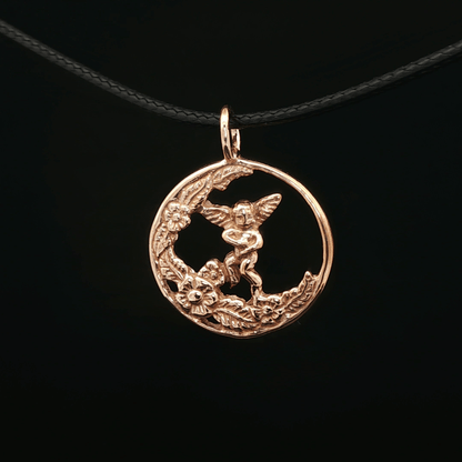 Cherub Charm Pendant in Antique Bronze - Le Dragon Argenté - Live Sale - 