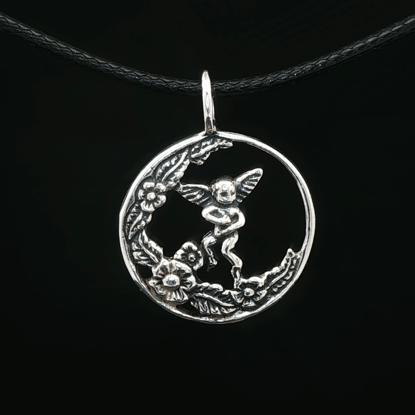 Cherub Charm Pendant in Sterling Silver - Le Dragon Argenté - Live Sale - 