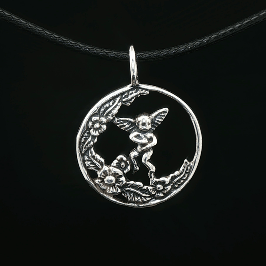 Cherub Charm Pendant in Sterling Silver - Le Dragon Argenté - Live Sale - 