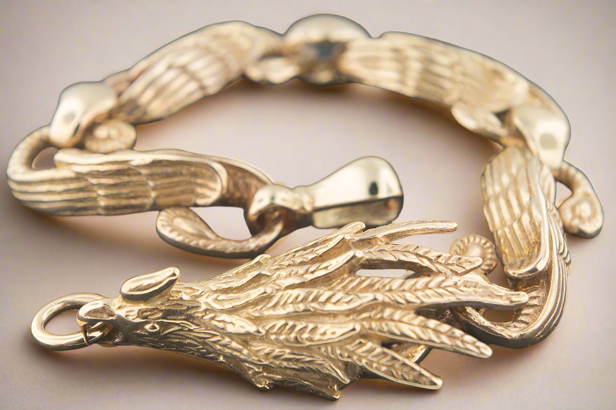 Chinese Phoenix Bracelet in Sterling Silver or Antique Bronze made to order - Le Dragon Argenté