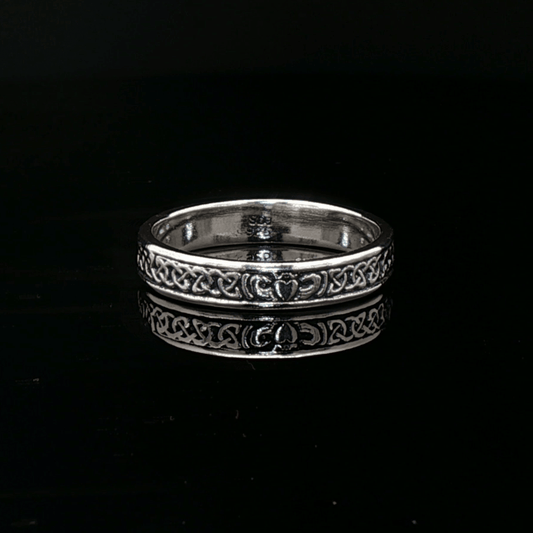 Claddagh Band in Sterling Silver - Le Dragon Argenté