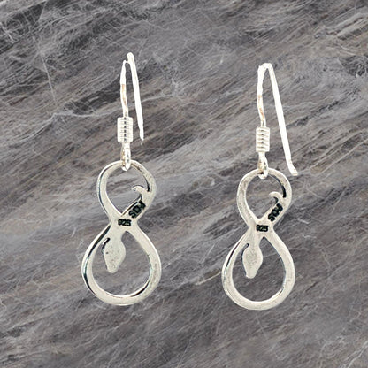 Coiled Snake Charm Earrings in Sterling Silver – Handmade Serpent Jewellery by Le Dragon Argenté