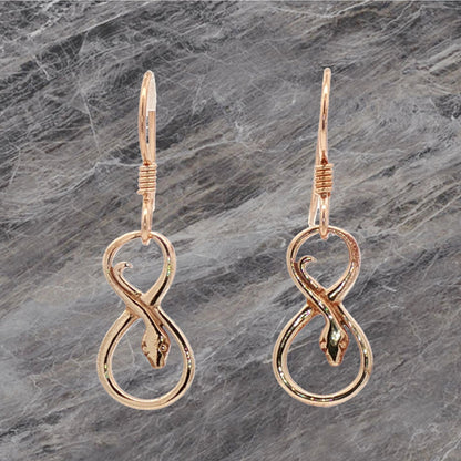 Coiled Snake Charm Earrings in Antique Bronze  – Handmade Serpent Jewellery by Le Dragon Argenté