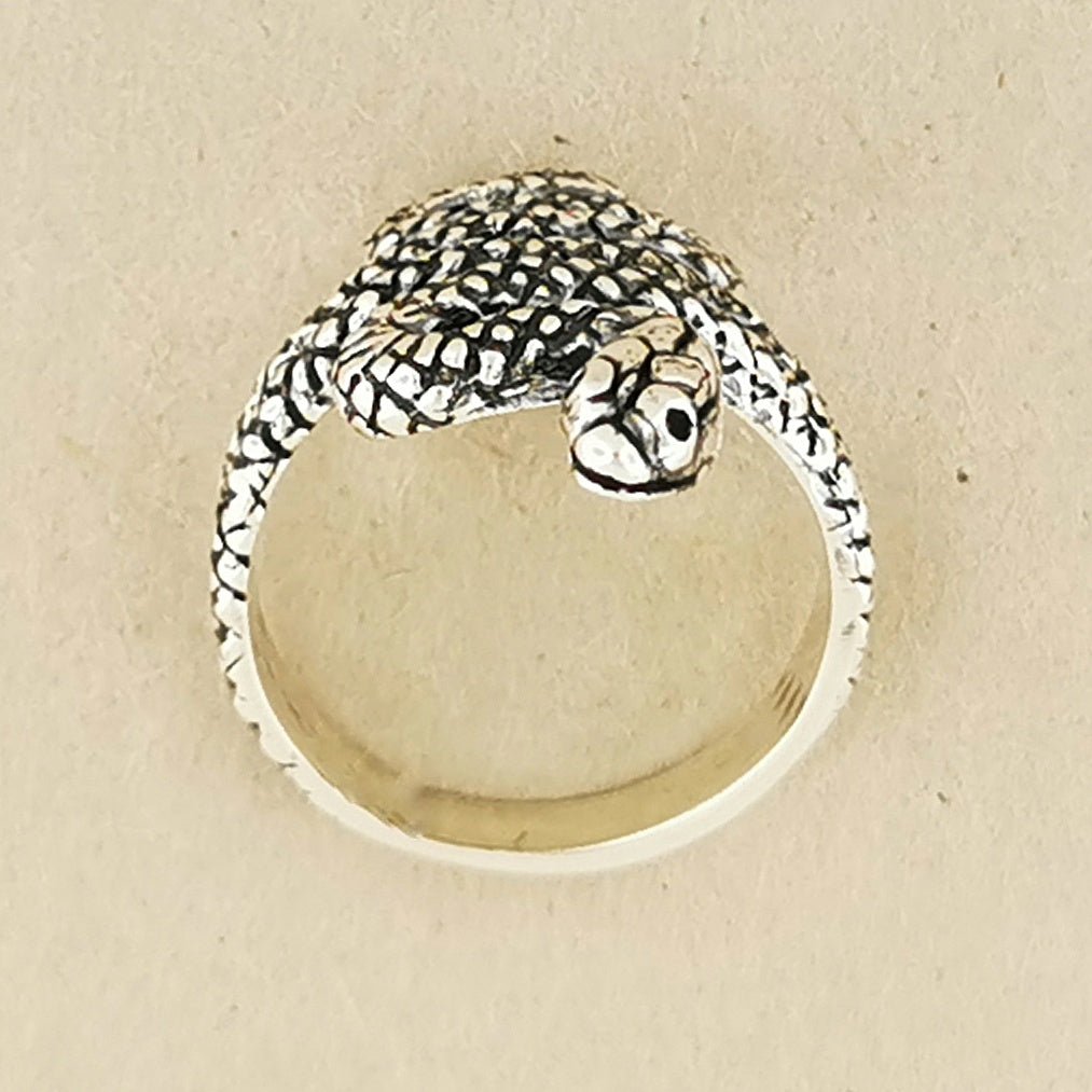 Coiled Snake Ring in Sterling Silver or Antique Bronze - Le Dragon Argenté