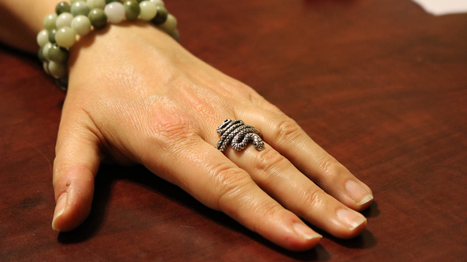 Coiled Snake Ring in Sterling Silver or Antique Bronze - Le Dragon Argenté