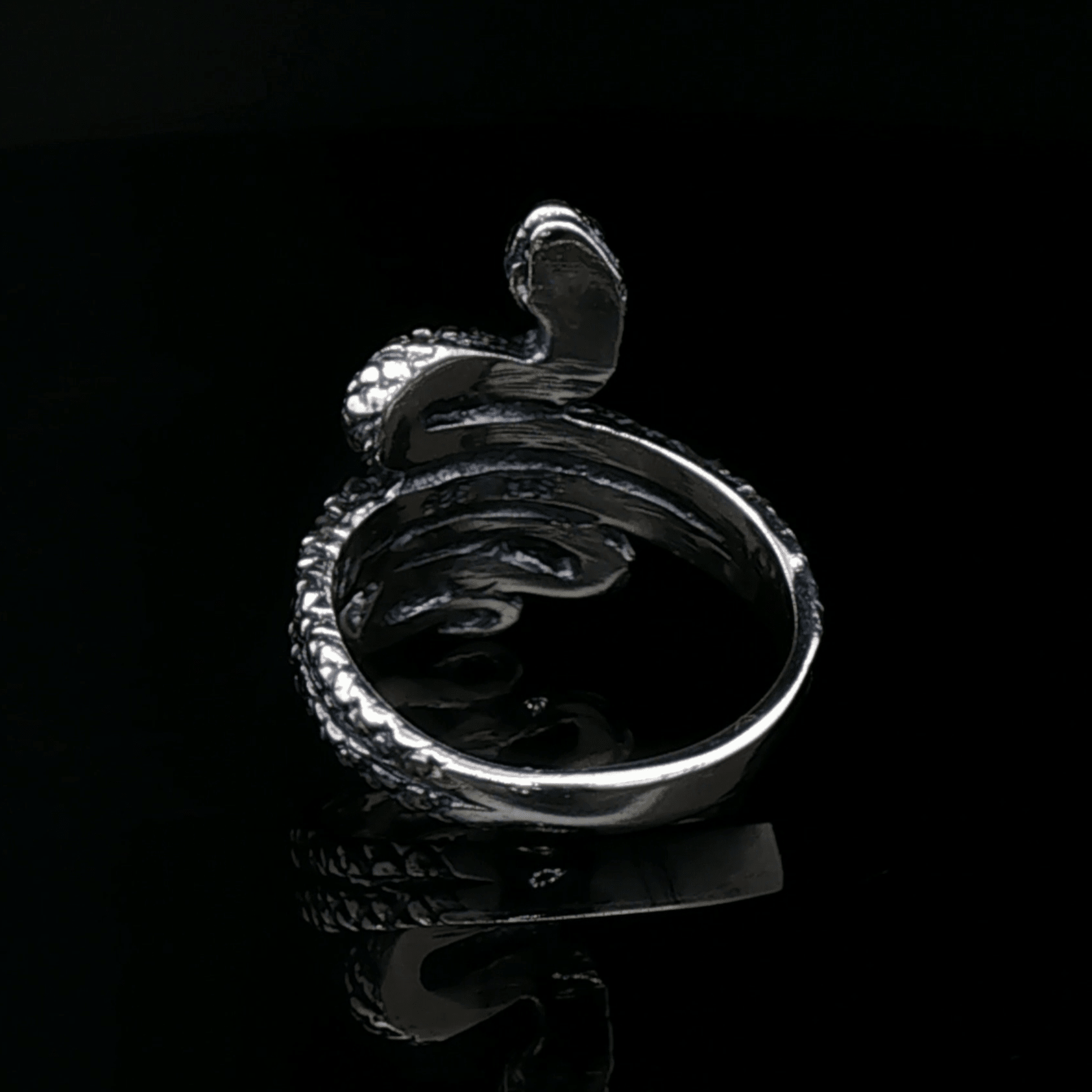 Coiled Snake Ring in Sterling Silver or Antique Bronze - Le Dragon Argenté