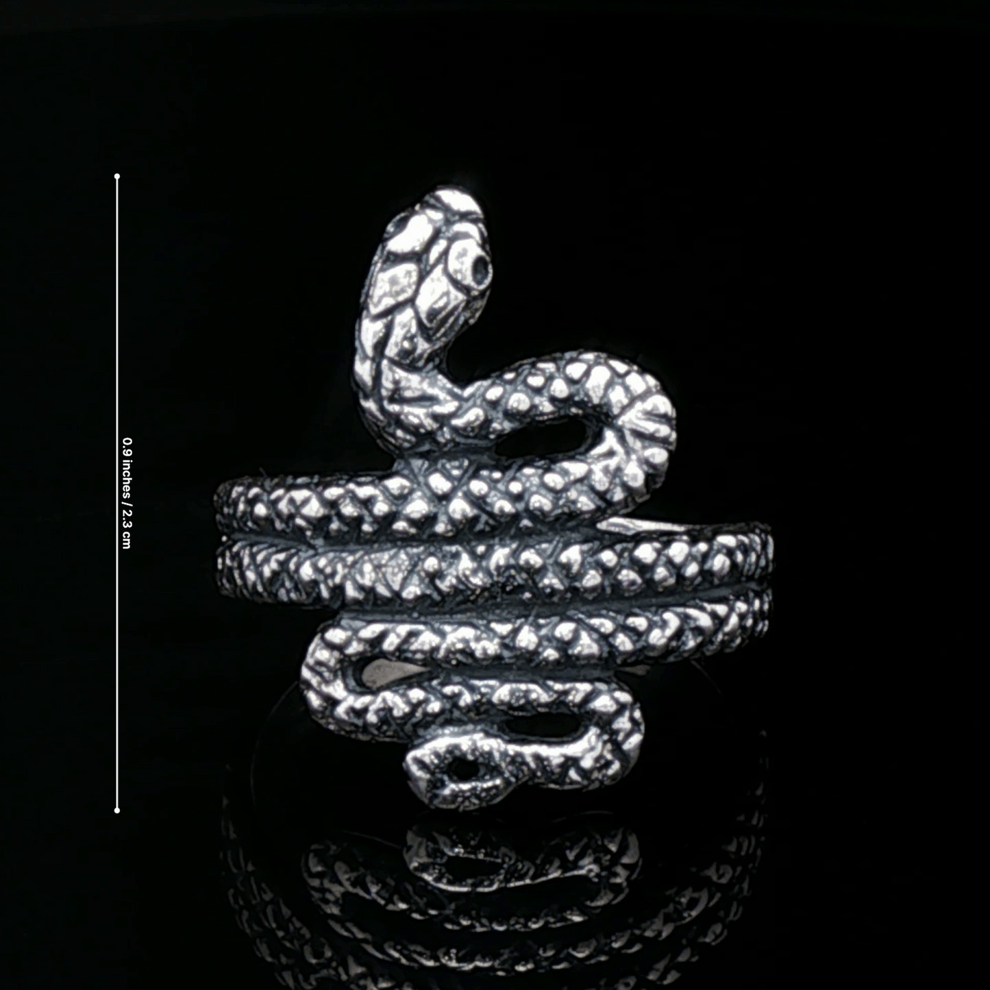 Coiled Snake Ring in Sterling Silver or Antique Bronze - Le Dragon Argenté