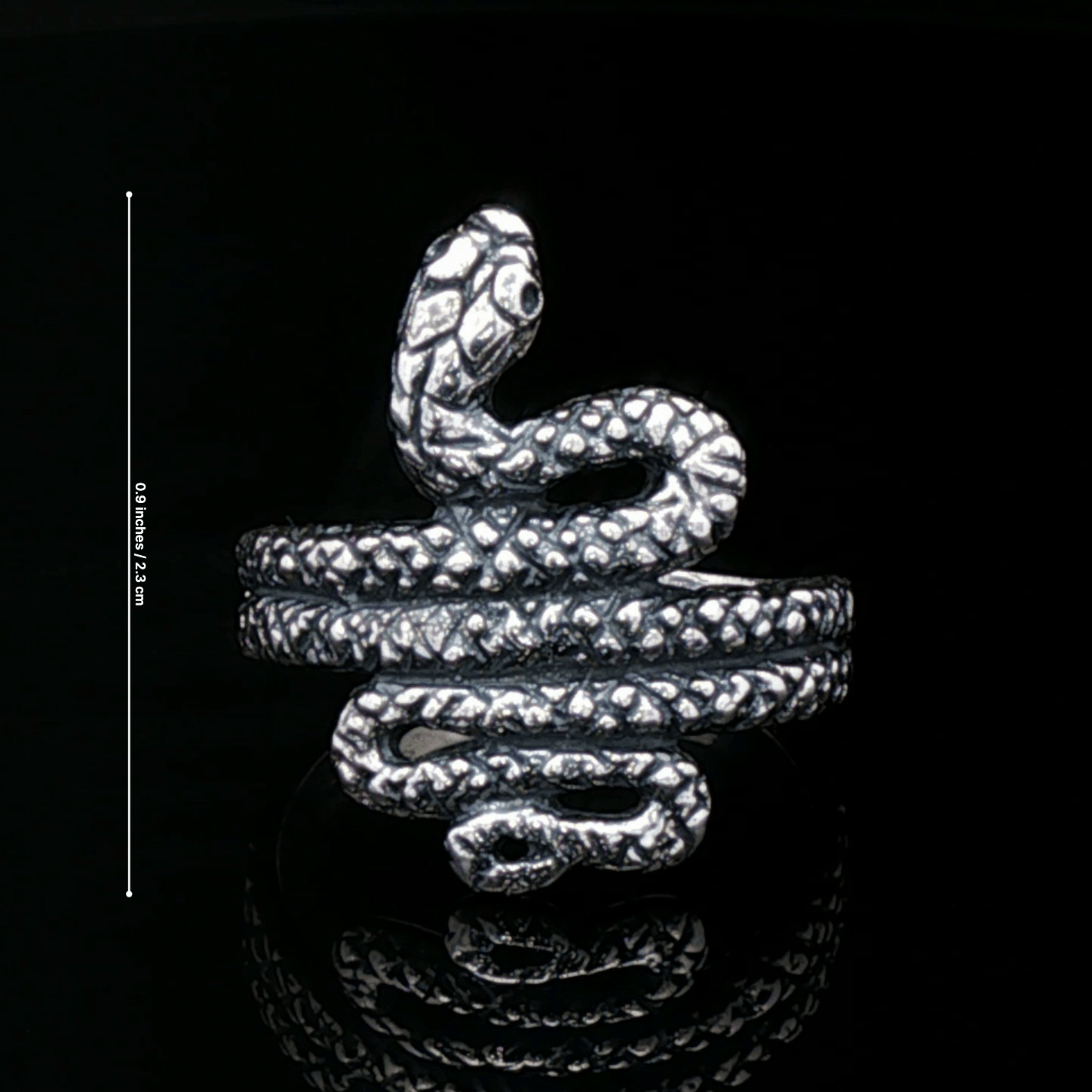 Coiled Snake Ring in Sterling Silver or Antique Bronze - Le Dragon Argenté