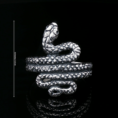 Coiled Snake Ring in Sterling Silver or Antique Bronze - Le Dragon Argenté