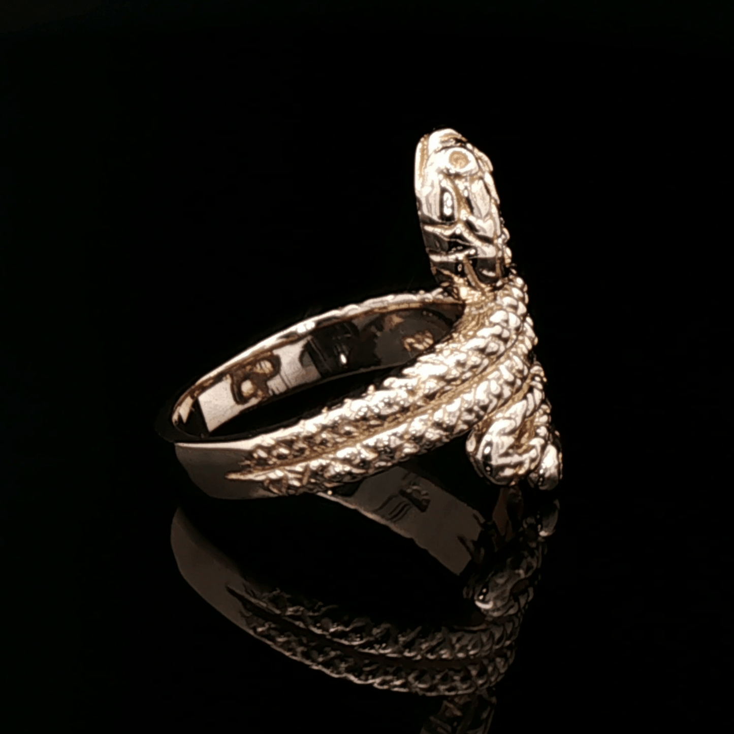 Coiled Snake Ring in Sterling Silver or Antique Bronze - Le Dragon Argenté