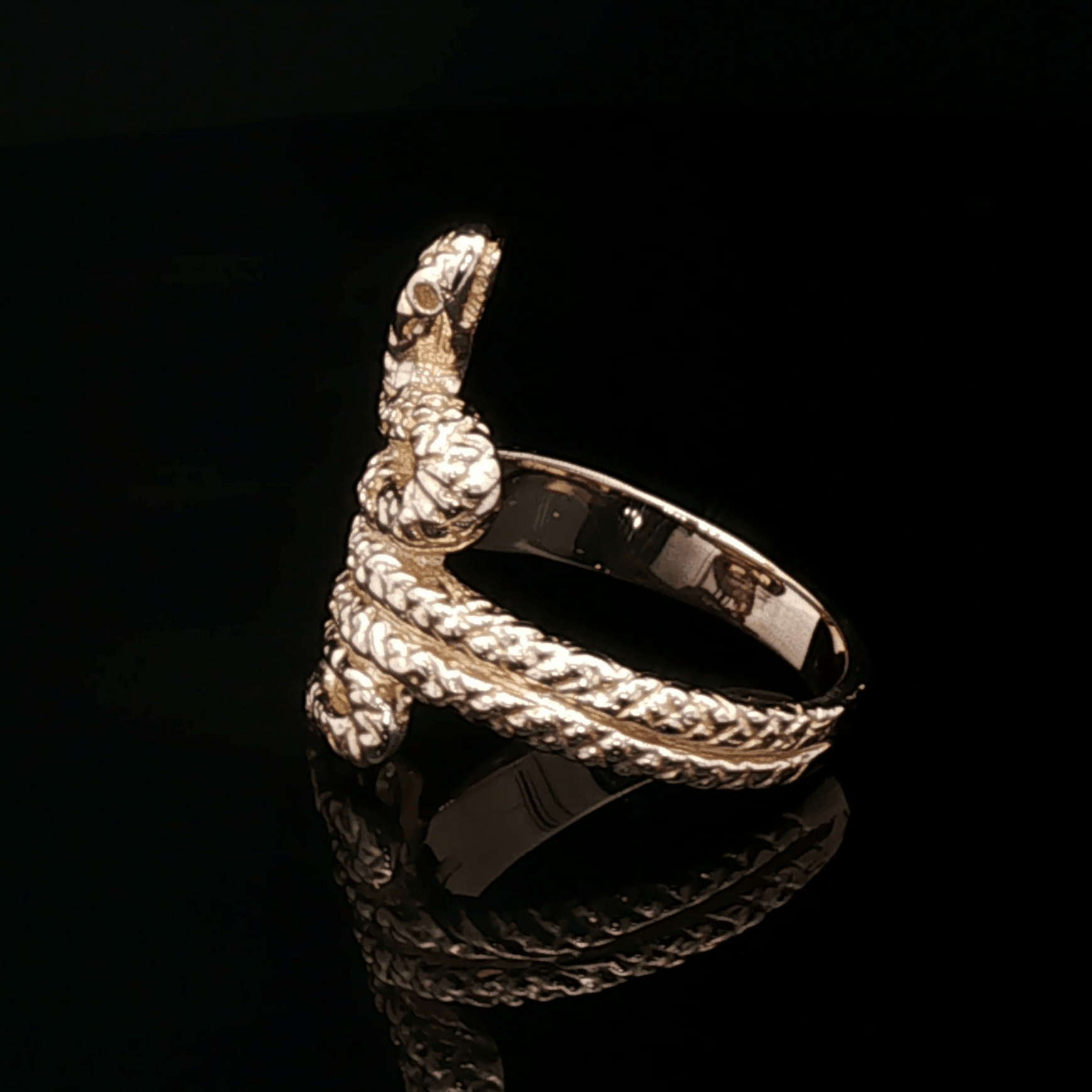 Coiled Snake Ring in Sterling Silver or Antique Bronze - Le Dragon Argenté