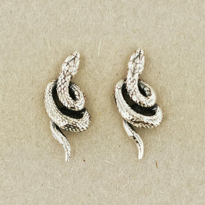Boucles d'oreilles à tige serpent enroulé en argent sterling