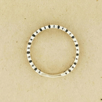 Connected Hearts Band Ring in sterling silver with linked heart design by Le Dragon Argenté