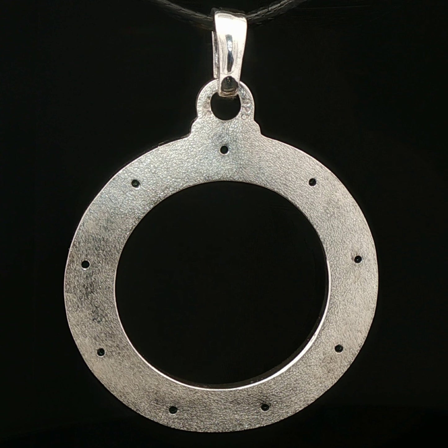 Custom Stargate Pendant in Sterling Silver with May Birthstones - Le Dragon Argenté