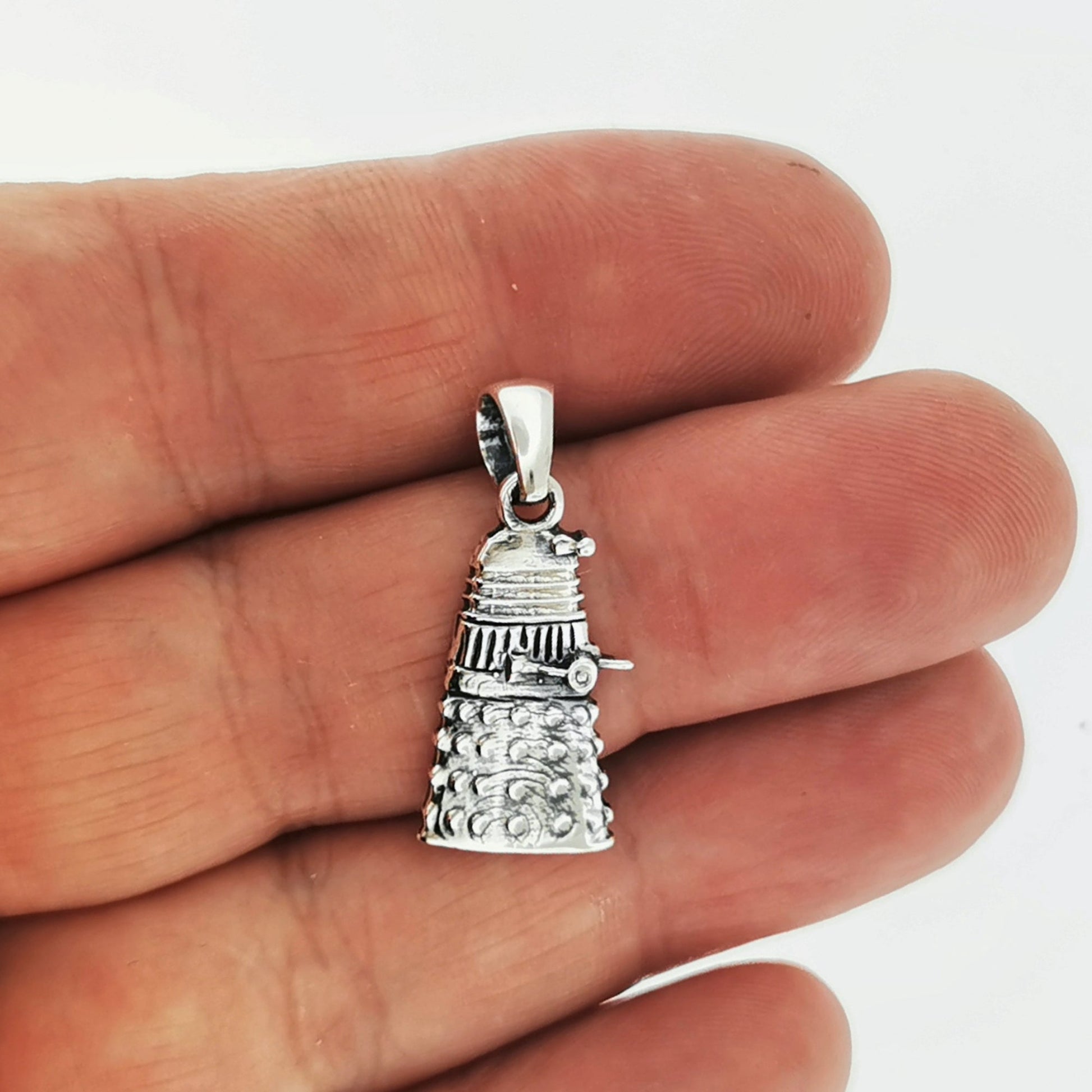 Dalek Pendant in Sterling Silver or Antique Bronze - Le Dragon Argenté