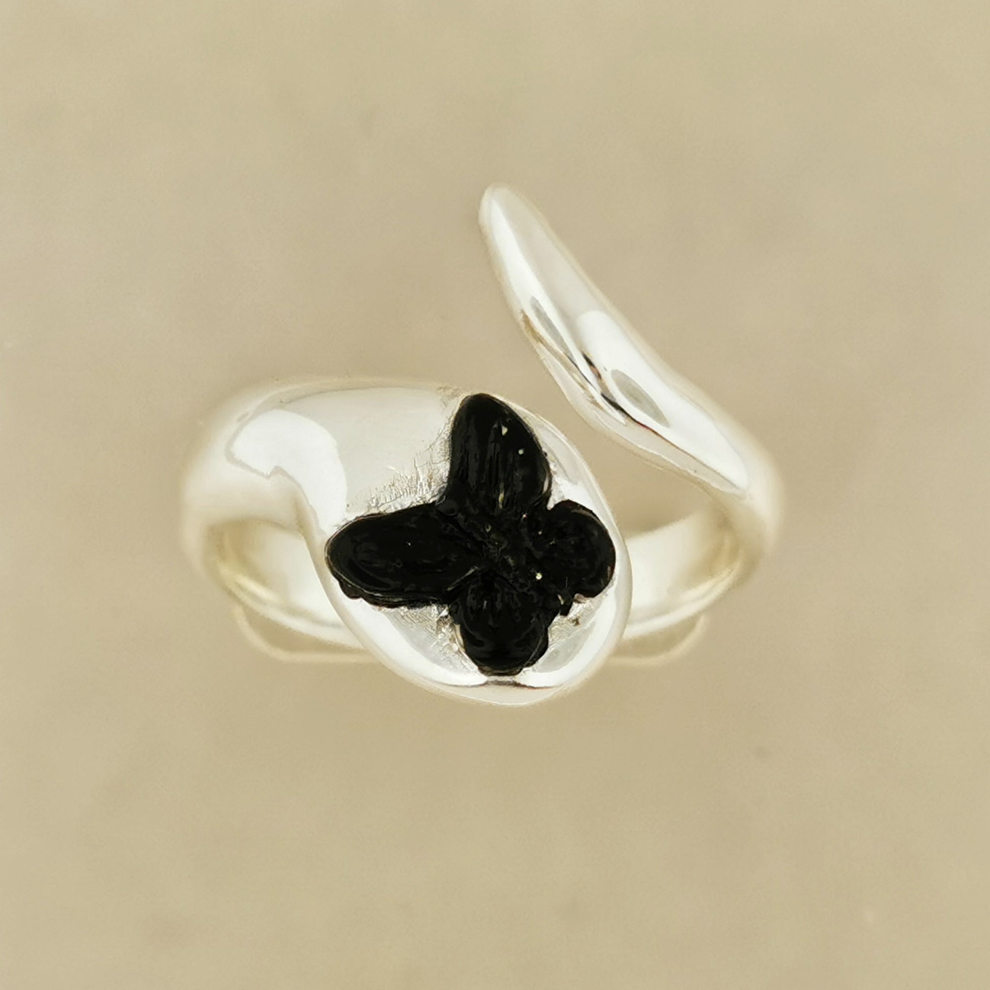 Death Butterfly Ring in Sterling Silver or Antique Bronze, Anime Ghost Ring, Ghost Orb Ring, black butterfly ring, Adjustable Butterfly Ring, Bronze Butterfly Ring, Silver Butterfly Ring, Silver Anime Ring, Bronze Anime Ring, Anime Lover Jewelry