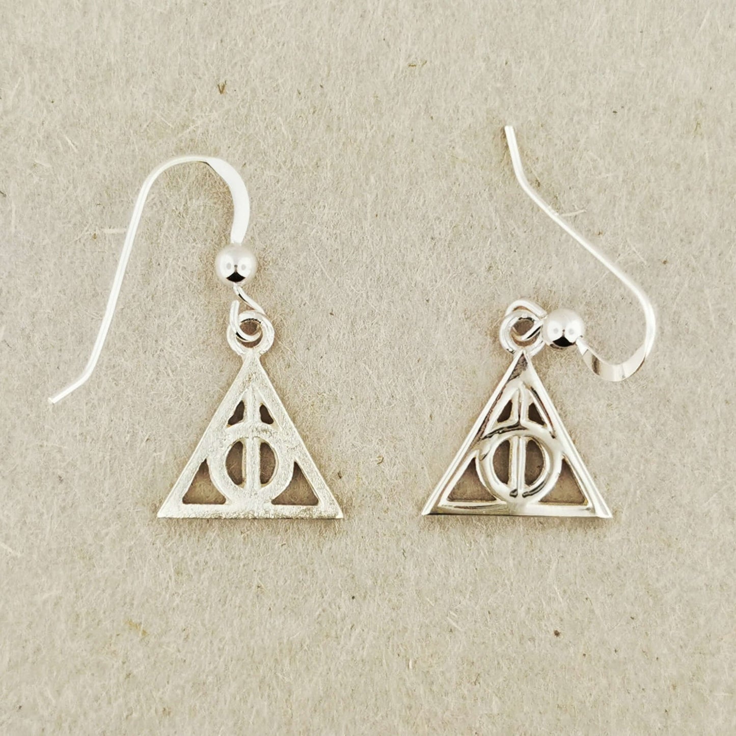 Deathly Wizard Charm Earrings in Sterling Silver or Bronze - Le Dragon Argenté