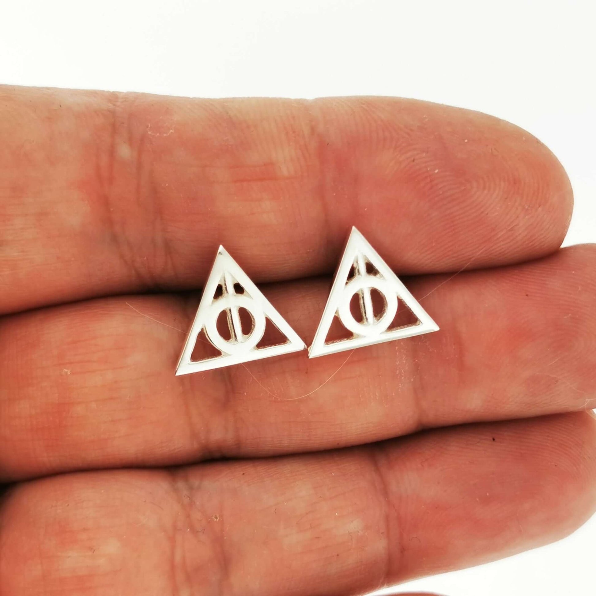 Deathly Wizard Charm Earrings in Sterling Silver or Bronze - Le Dragon Argenté