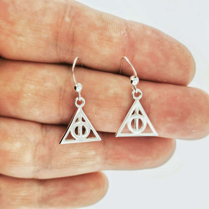 Deathly Wizard Charm Earrings in Sterling Silver or Bronze - Le Dragon Argenté