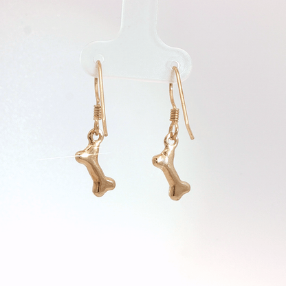 Pet themed dog bone charm earrings in sterling silver, antique bronze or stainless steel - Le Dragon Argenté