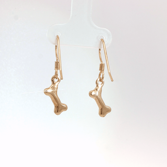 Pet themed dog bone charm earrings in sterling silver, antique bronze or stainless steel - Le Dragon Argenté