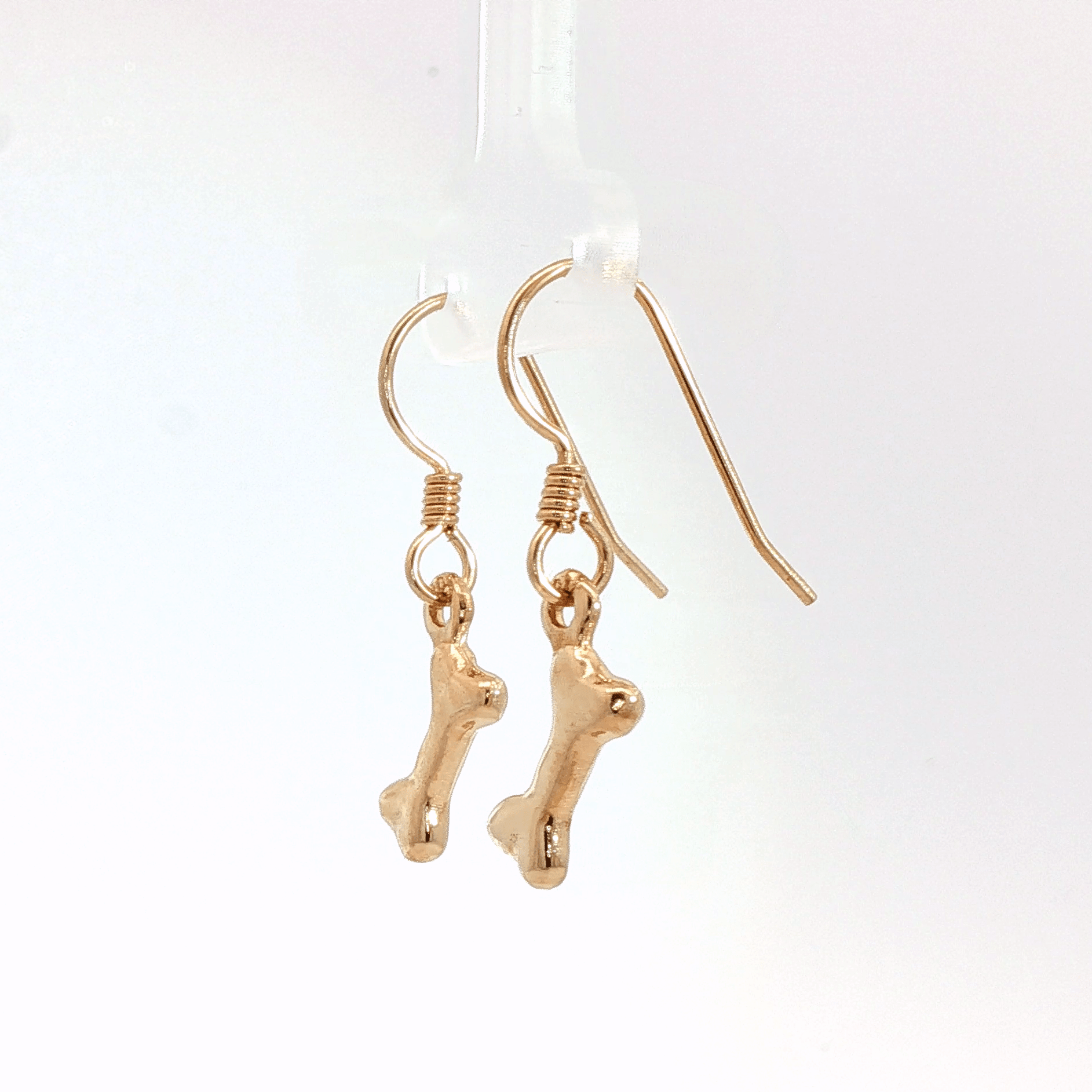 Pet themed dog bone charm earrings in sterling silver, antique bronze or stainless steel - Le Dragon Argenté