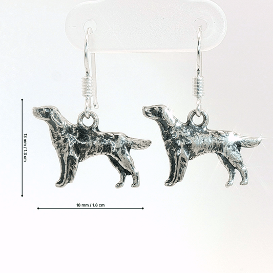 Dog themed charm earrings for pet lovers in sterling silver, antique bronze or stainless steel - Le Dragon Argenté