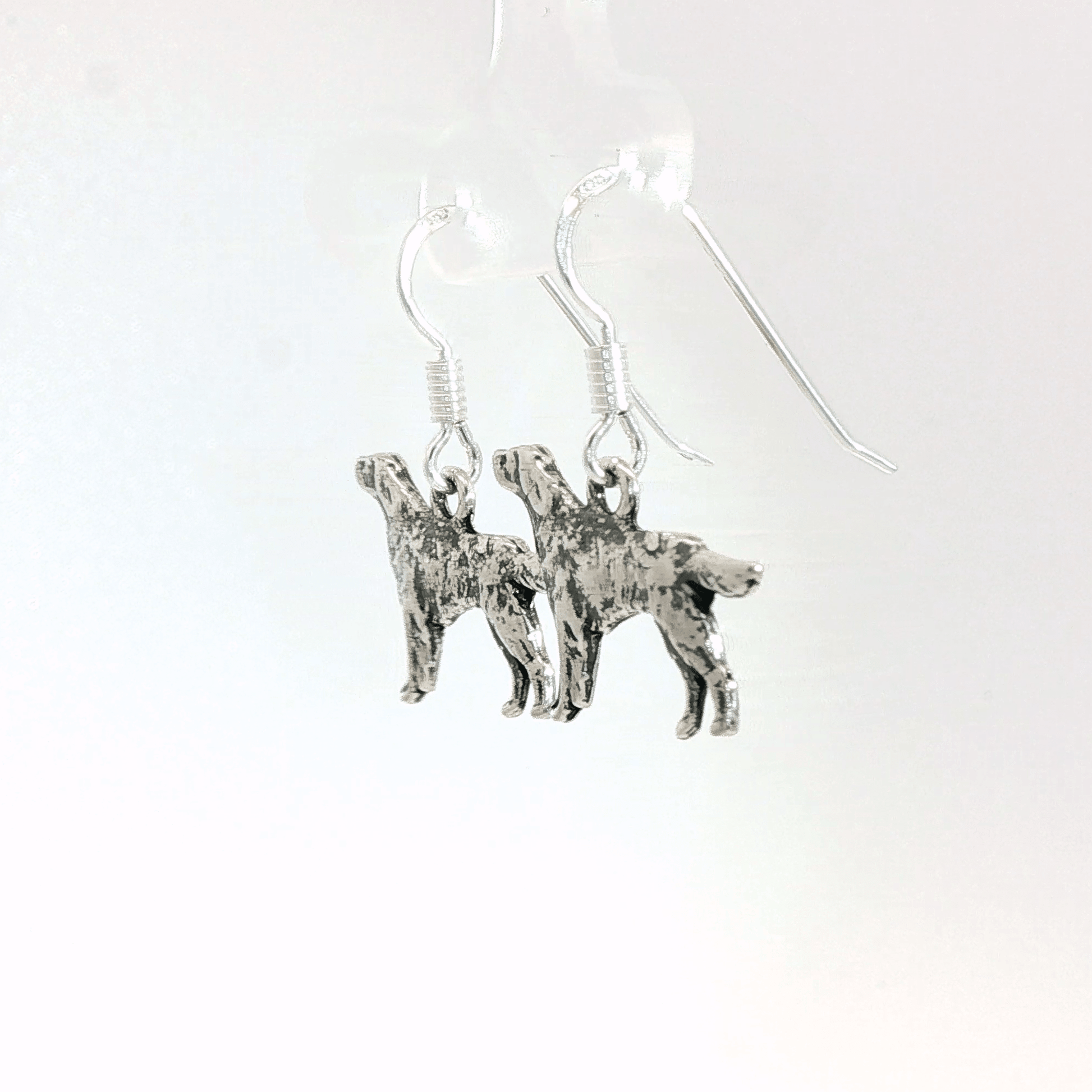 Dog themed charm earrings for pet lovers in sterling silver, antique bronze or stainless steel - Le Dragon Argenté