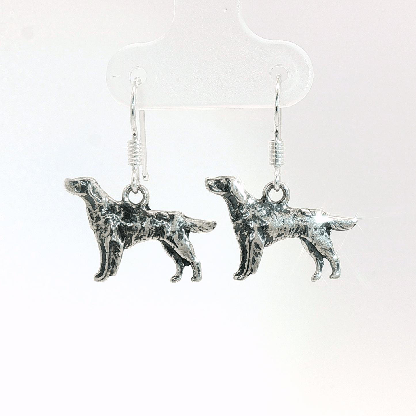 Dog themed charm earrings for pet lovers in sterling silver, antique bronze or stainless steel - Le Dragon Argenté