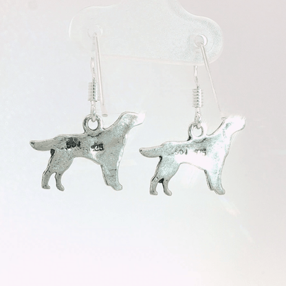 Dog themed charm earrings for pet lovers in sterling silver, antique bronze or stainless steel - Le Dragon Argenté