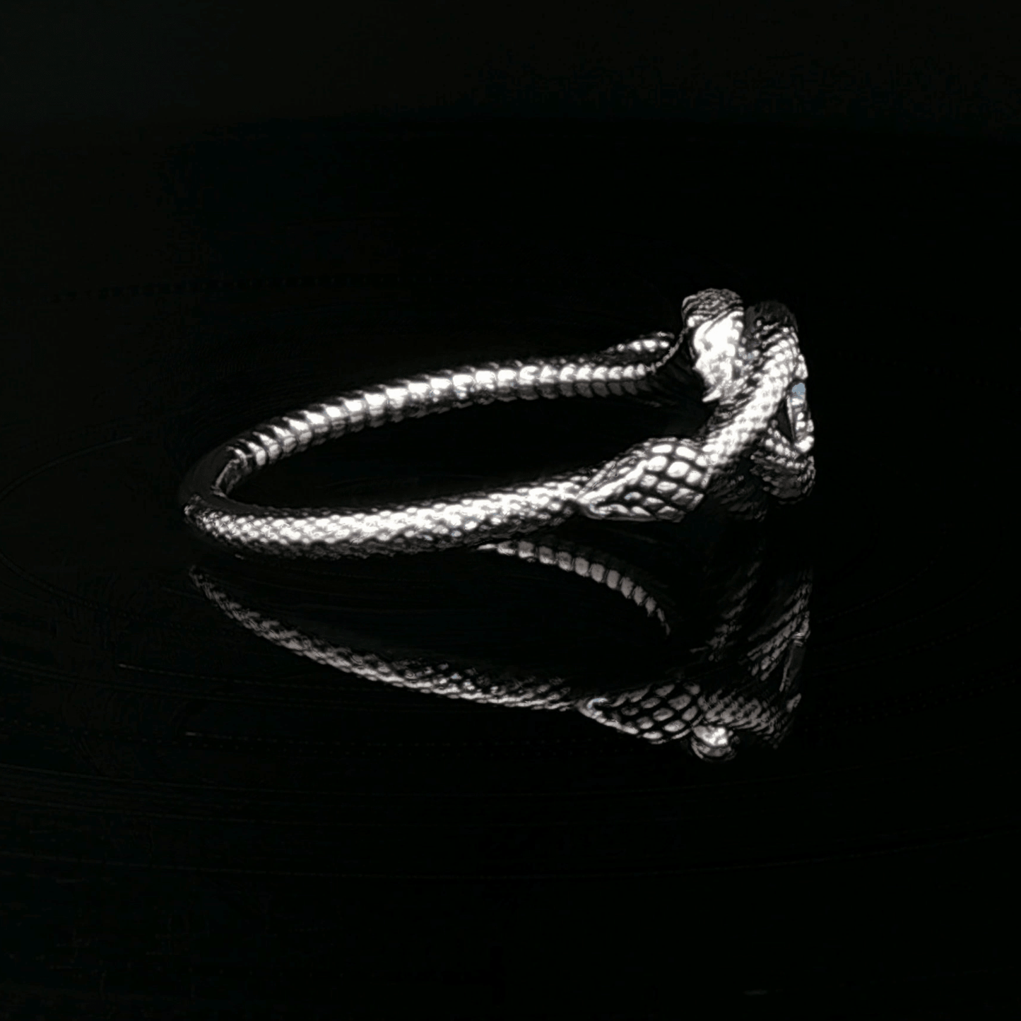 Double Snake Eternity Birthstone Ring - Le Dragon Argenté - 50s snake ring - antique bronze snake ring - birthstone Option