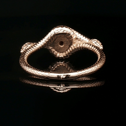 Double Snake Eternity Birthstone Ring - Le Dragon Argenté - 50s snake ring - antique bronze snake ring - birthstone Option