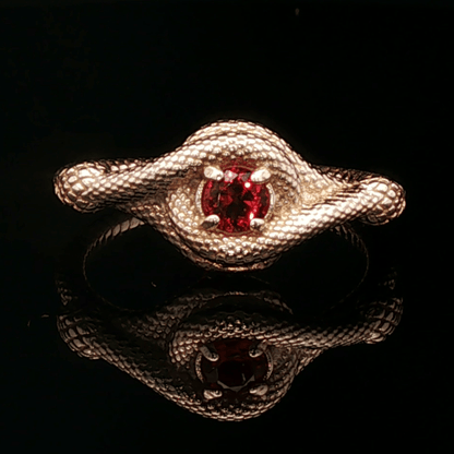 Double Snake Eternity Birthstone Ring - Le Dragon Argenté - 50s snake ring - antique bronze snake ring - birthstone Option