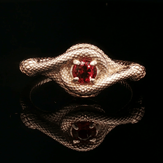 Double Snake Eternity Birthstone Ring - Le Dragon Argenté - 50s snake ring - antique bronze snake ring - birthstone Option